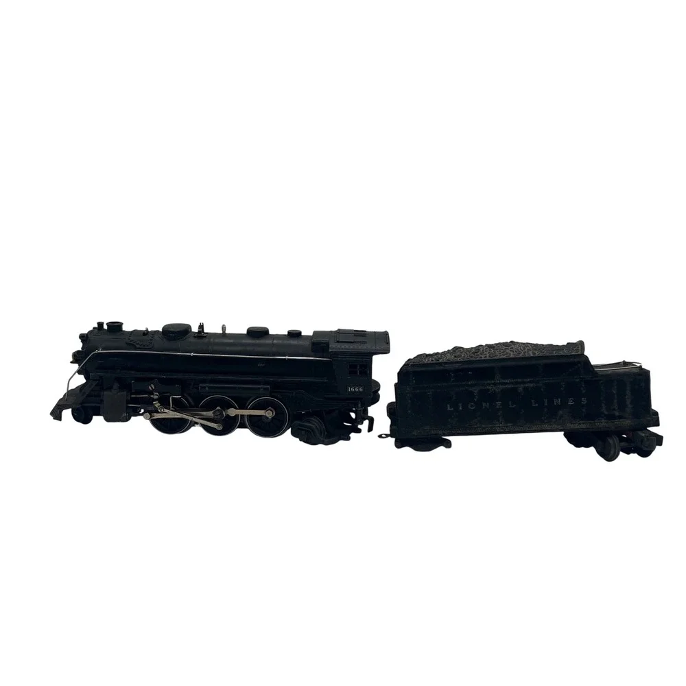 Lionel 1666 Steam Locomotive and 2466W Gauge Vintage Train Black AS IS